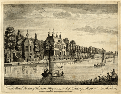 135796 Gezicht over de Vecht op de buitenplaats Over-Holland bij Nieuwersluis uit het zuidoosten.Het huis Over-Holland ...